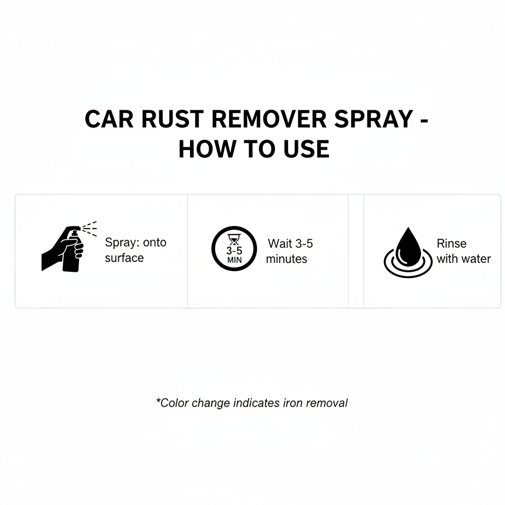 Car Rust Remover & Wheel Cleaner Spray 120ml – Iron Powder & Rust Stain Remover, Paint-Safe Formula