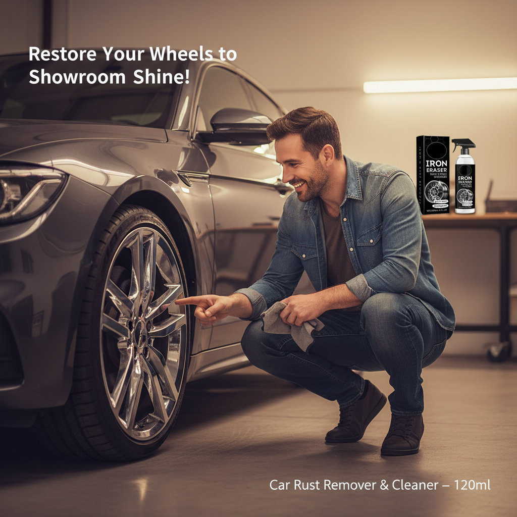 Car Rust Remover & Wheel Cleaner Spray 120ml – Iron Powder & Rust Stain Remover, Paint-Safe Formula