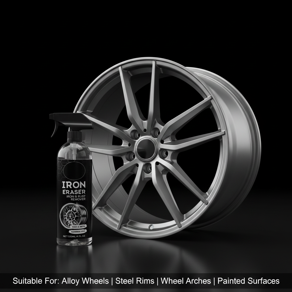 Car Rust Remover & Wheel Cleaner Spray 120ml – Iron Powder & Rust Stain Remover, Paint-Safe Formula